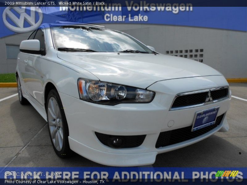 Wicked White Satin / Black 2009 Mitsubishi Lancer GTS