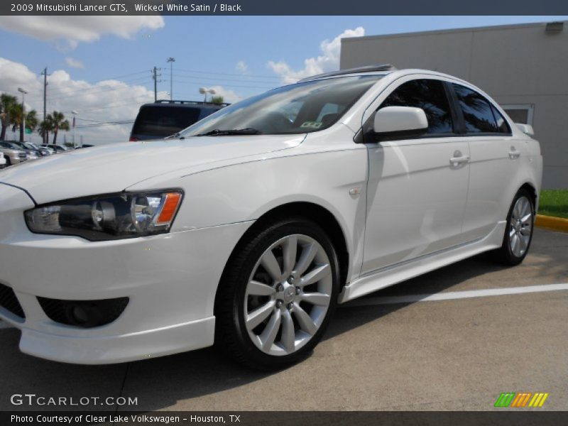 Wicked White Satin / Black 2009 Mitsubishi Lancer GTS
