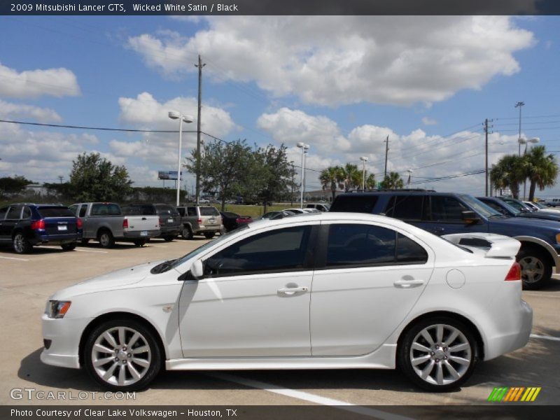 Wicked White Satin / Black 2009 Mitsubishi Lancer GTS