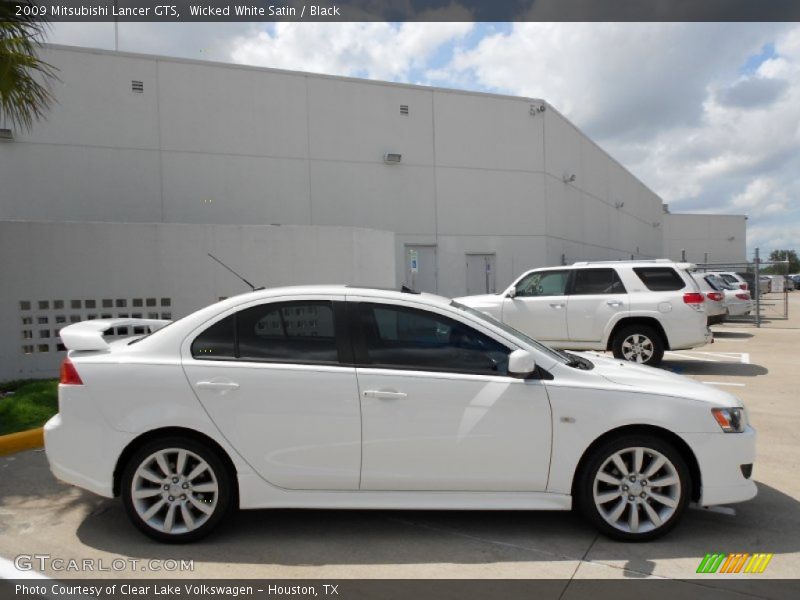 Wicked White Satin / Black 2009 Mitsubishi Lancer GTS