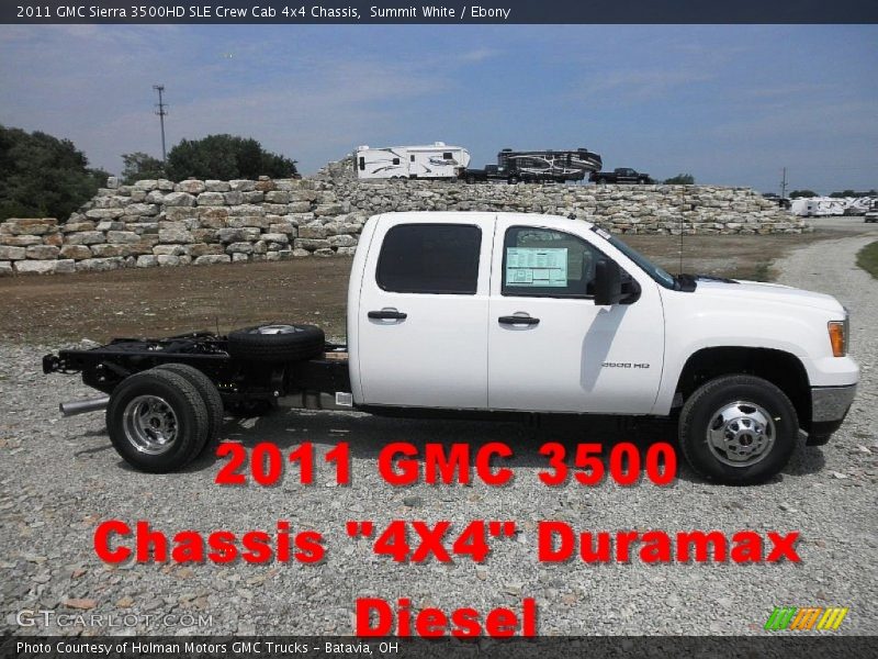 Summit White / Ebony 2011 GMC Sierra 3500HD SLE Crew Cab 4x4 Chassis