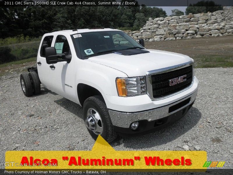 Summit White / Ebony 2011 GMC Sierra 3500HD SLE Crew Cab 4x4 Chassis
