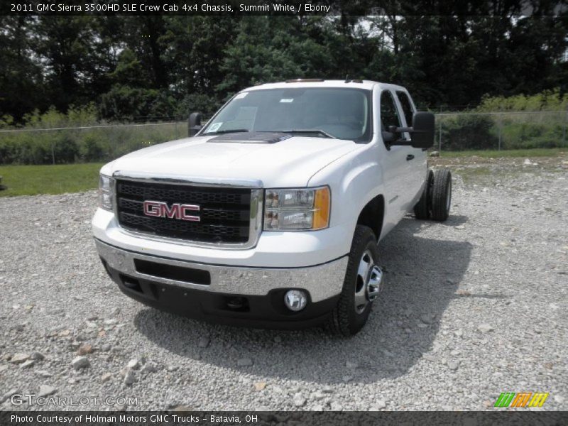 Summit White / Ebony 2011 GMC Sierra 3500HD SLE Crew Cab 4x4 Chassis