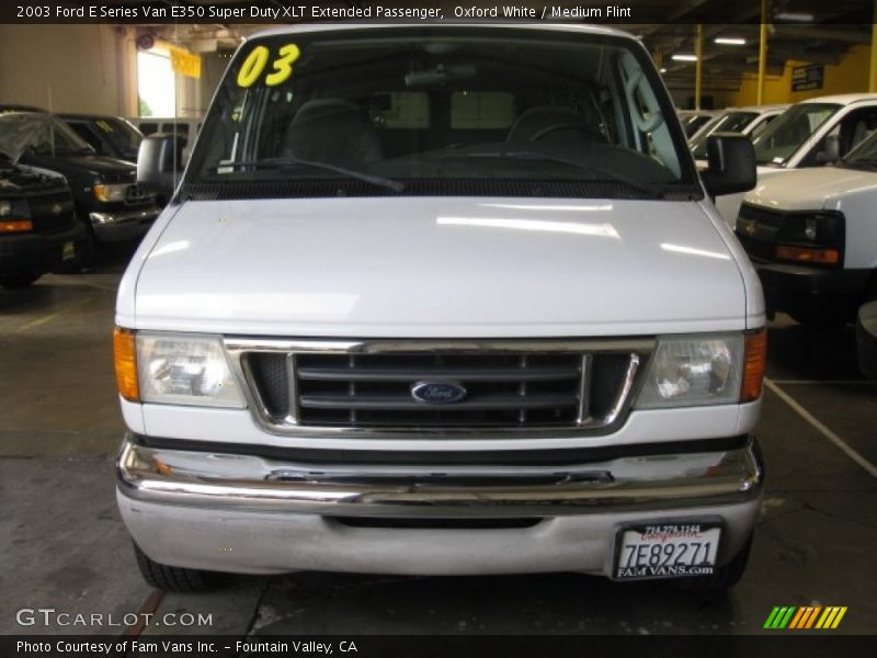 Oxford White / Medium Flint 2003 Ford E Series Van E350 Super Duty XLT Extended Passenger