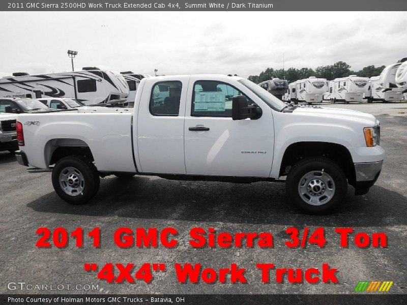 Summit White / Dark Titanium 2011 GMC Sierra 2500HD Work Truck Extended Cab 4x4