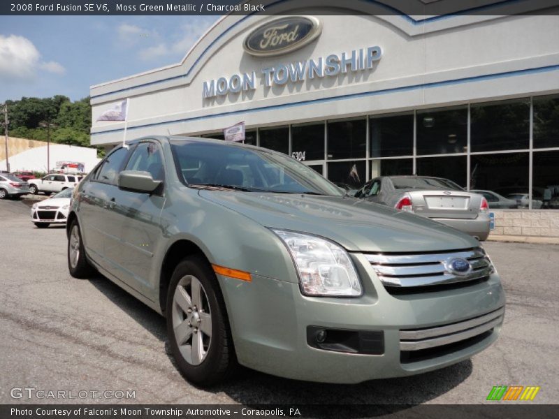 Moss Green Metallic / Charcoal Black 2008 Ford Fusion SE V6