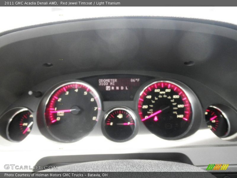 Red Jewel Tintcoat / Light Titanium 2011 GMC Acadia Denali AWD