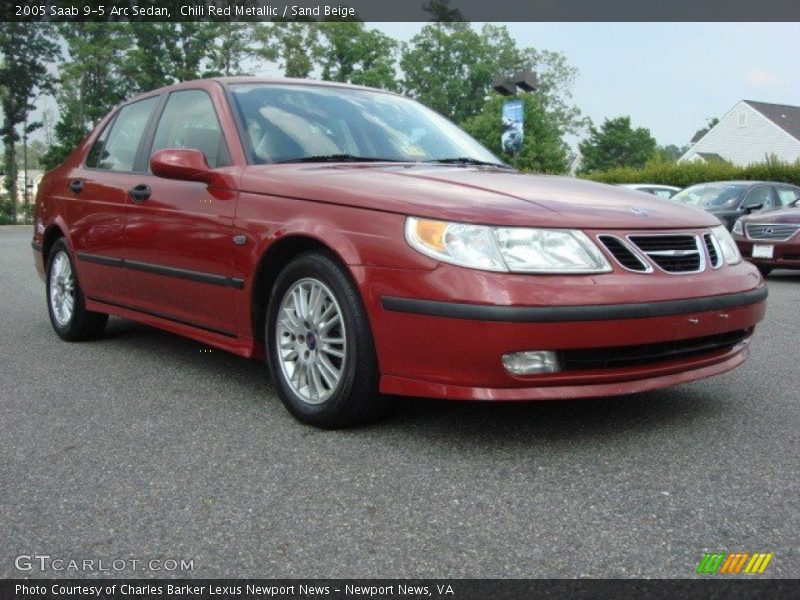 Chili Red Metallic / Sand Beige 2005 Saab 9-5 Arc Sedan