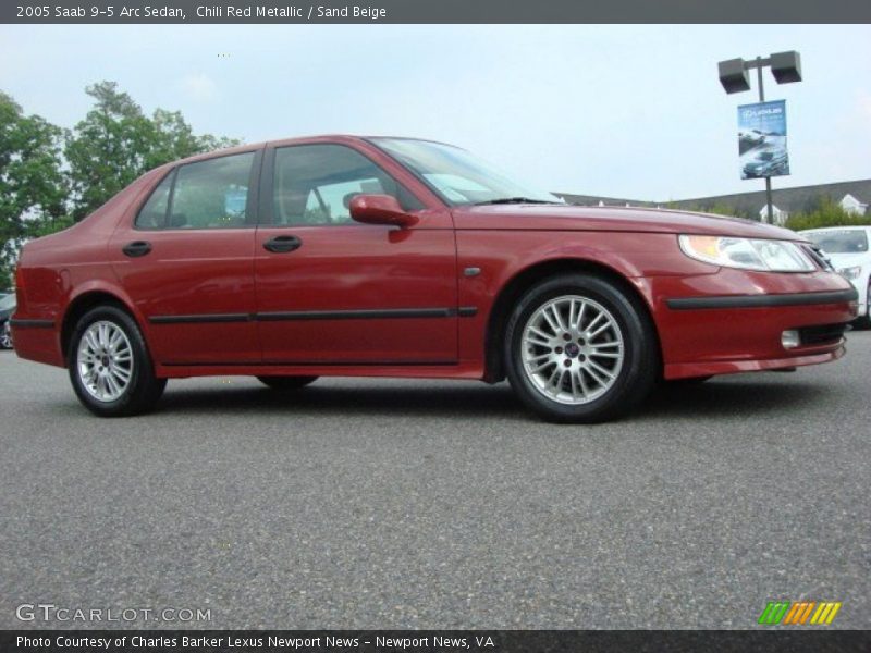 Chili Red Metallic / Sand Beige 2005 Saab 9-5 Arc Sedan