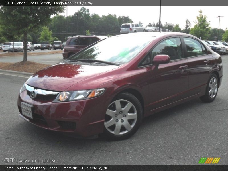 Tango Red Pearl / Gray 2011 Honda Civic LX Sedan