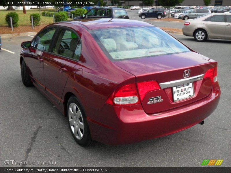 Tango Red Pearl / Gray 2011 Honda Civic LX Sedan