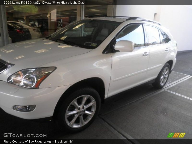 Crystal White Mica / Light Gray 2009 Lexus RX 350 AWD