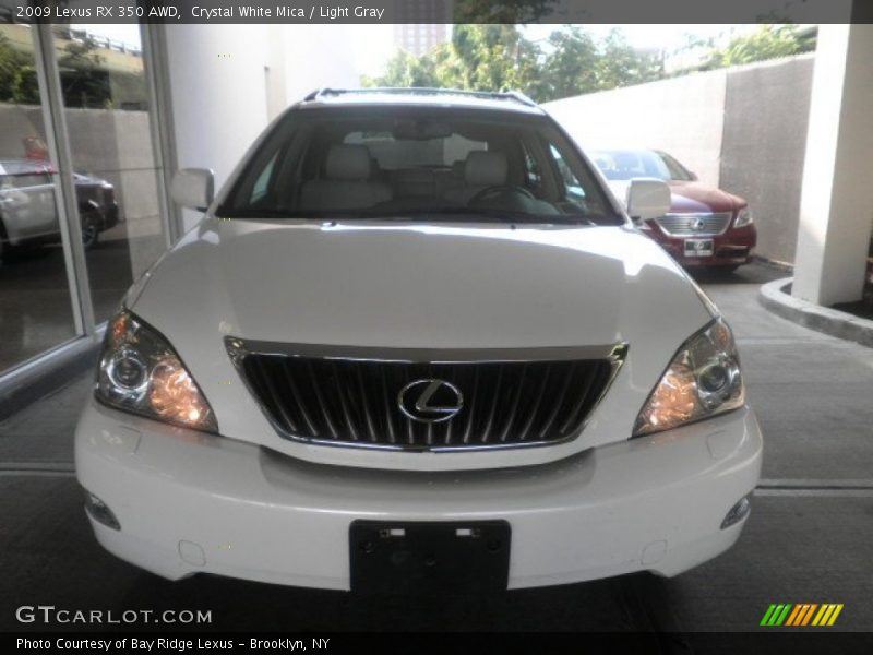 Crystal White Mica / Light Gray 2009 Lexus RX 350 AWD