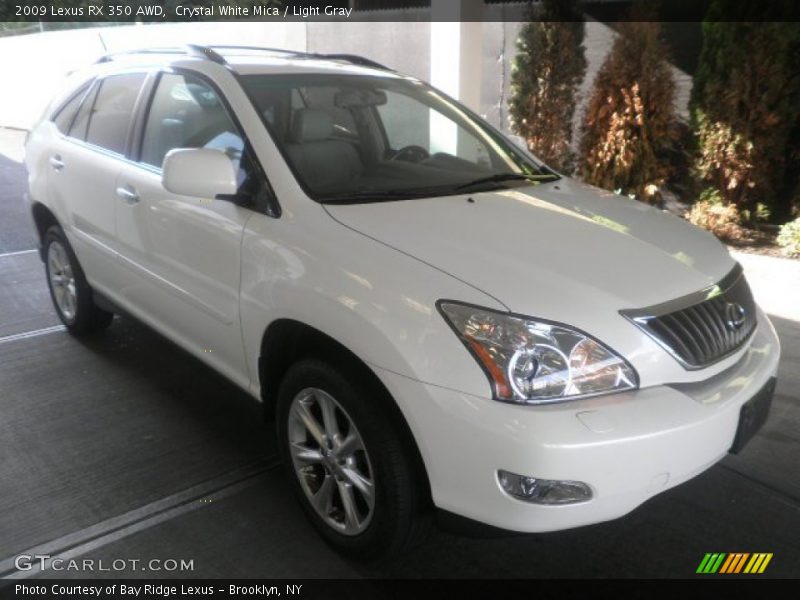 Crystal White Mica / Light Gray 2009 Lexus RX 350 AWD