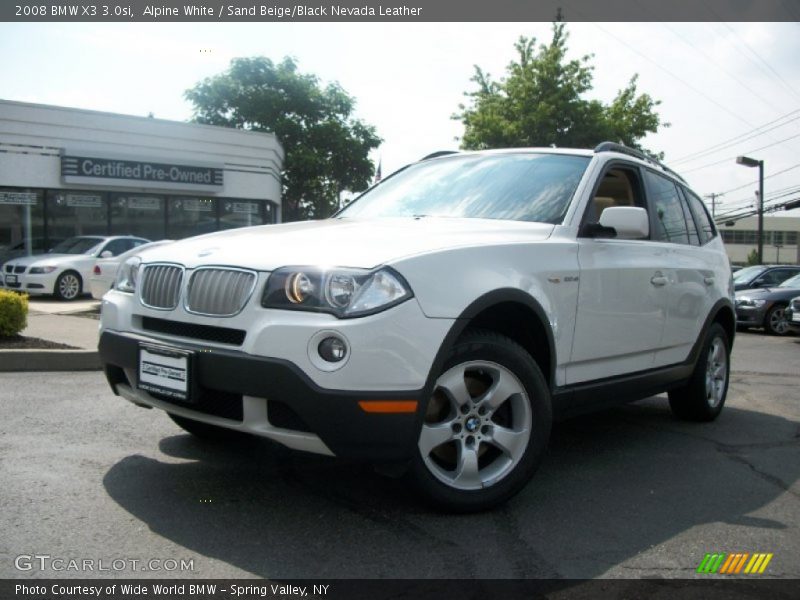 Alpine White / Sand Beige/Black Nevada Leather 2008 BMW X3 3.0si