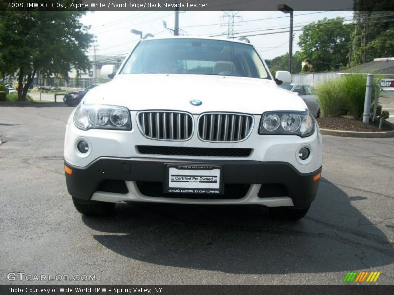 Alpine White / Sand Beige/Black Nevada Leather 2008 BMW X3 3.0si