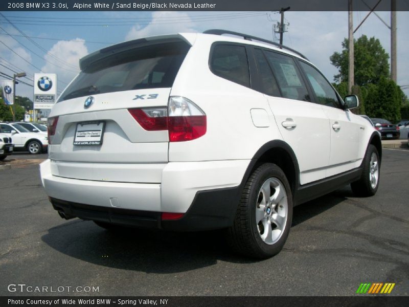 Alpine White / Sand Beige/Black Nevada Leather 2008 BMW X3 3.0si