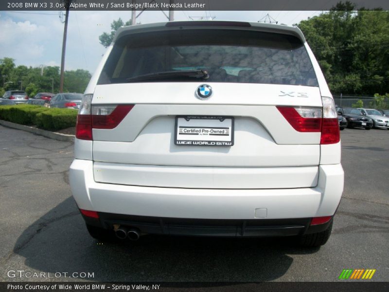 Alpine White / Sand Beige/Black Nevada Leather 2008 BMW X3 3.0si