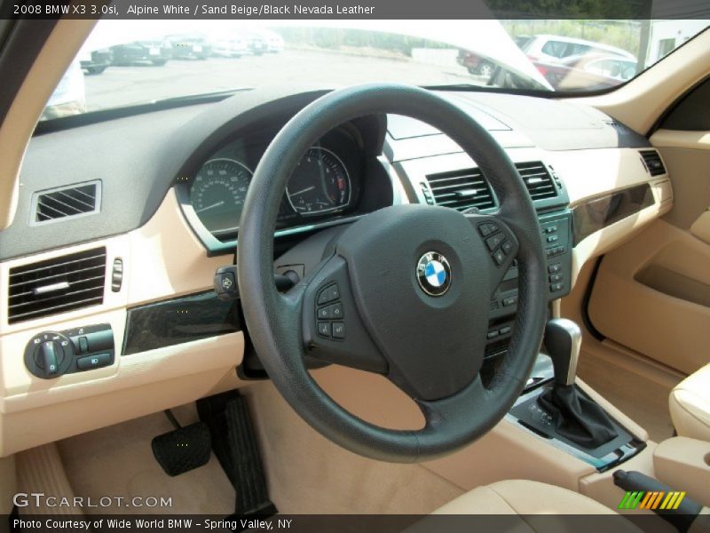 Alpine White / Sand Beige/Black Nevada Leather 2008 BMW X3 3.0si