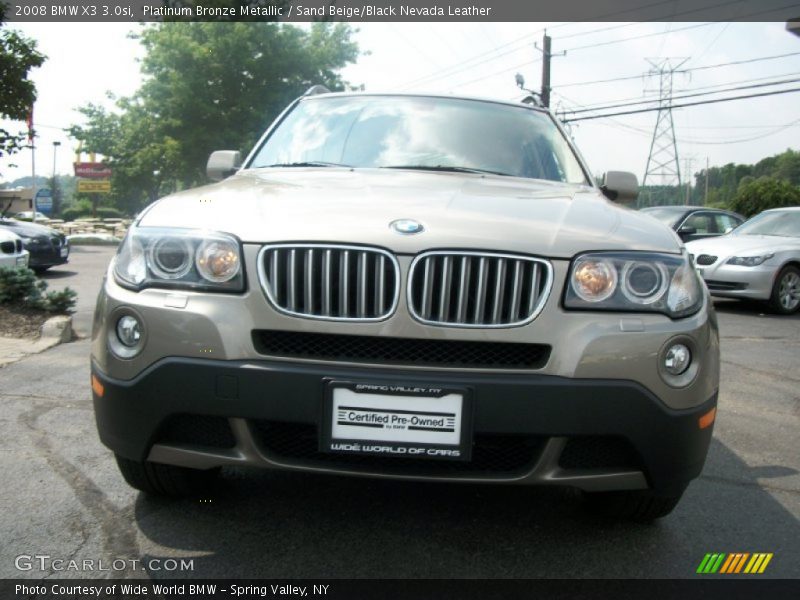 Platinum Bronze Metallic / Sand Beige/Black Nevada Leather 2008 BMW X3 3.0si