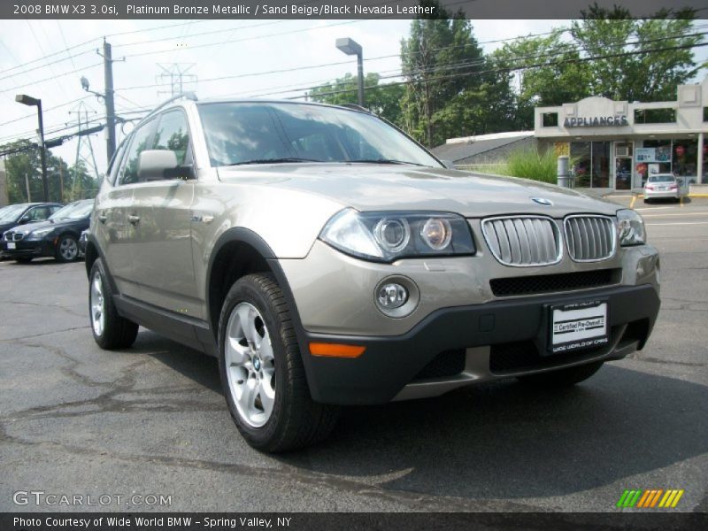 Platinum Bronze Metallic / Sand Beige/Black Nevada Leather 2008 BMW X3 3.0si
