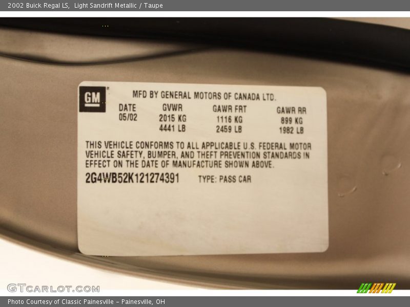 Light Sandrift Metallic / Taupe 2002 Buick Regal LS