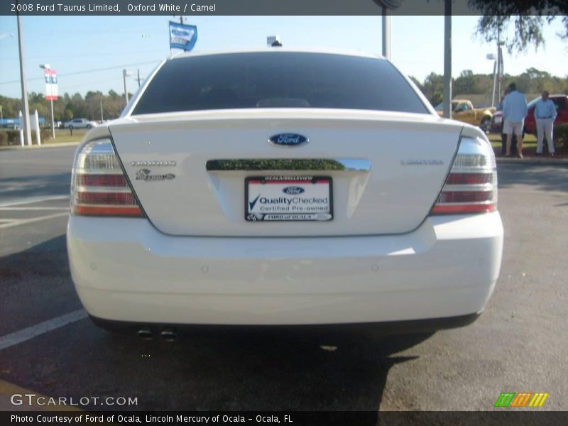 Oxford White / Camel 2008 Ford Taurus Limited
