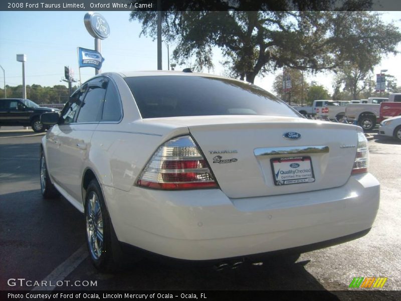 Oxford White / Camel 2008 Ford Taurus Limited