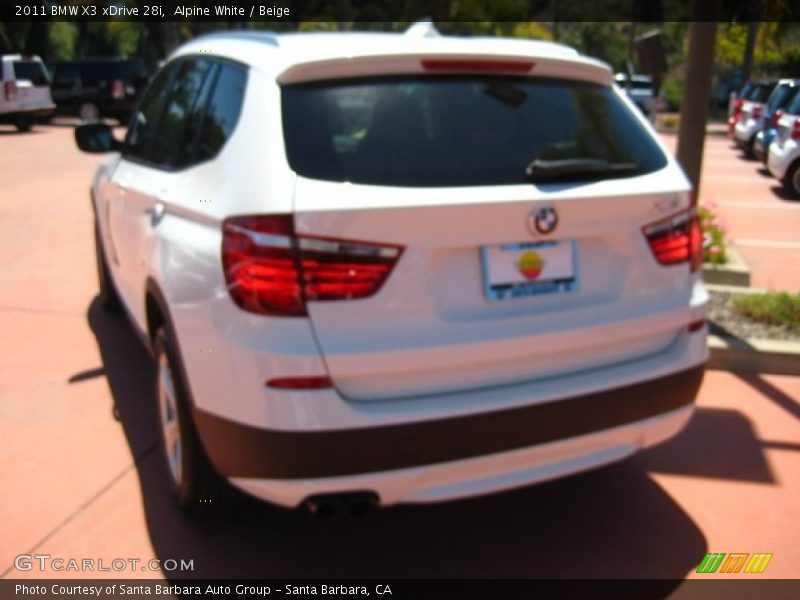 Alpine White / Beige 2011 BMW X3 xDrive 28i
