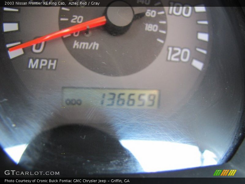 Aztec Red / Gray 2003 Nissan Frontier XE King Cab
