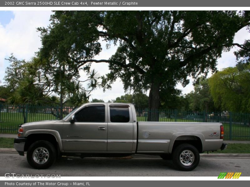 Pewter Metallic / Graphite 2002 GMC Sierra 2500HD SLE Crew Cab 4x4