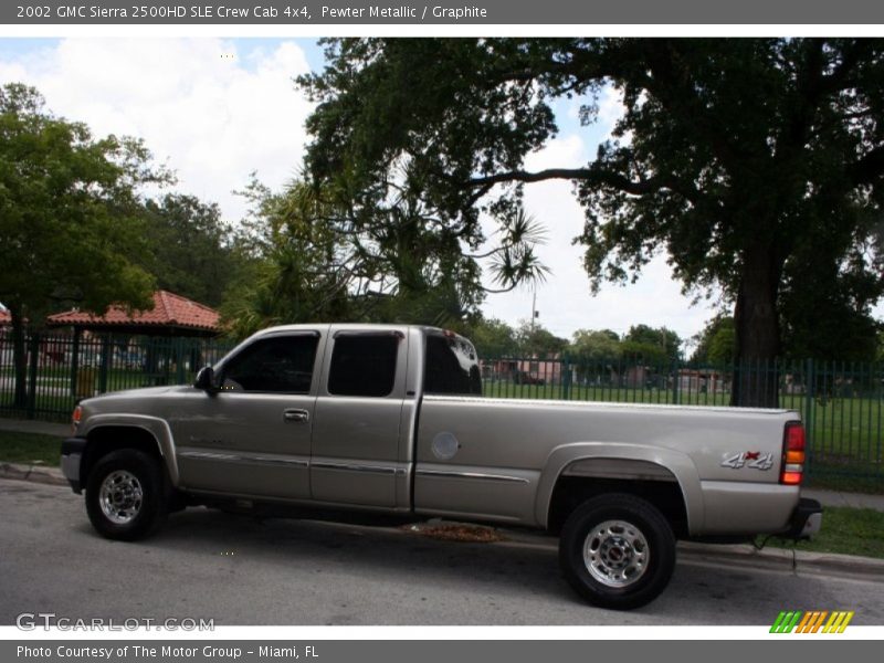 Pewter Metallic / Graphite 2002 GMC Sierra 2500HD SLE Crew Cab 4x4