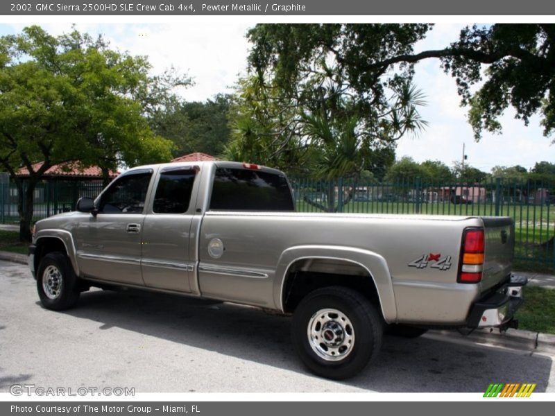 Pewter Metallic / Graphite 2002 GMC Sierra 2500HD SLE Crew Cab 4x4