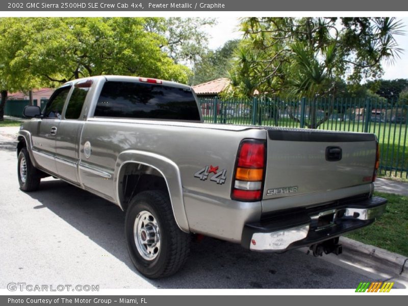 Pewter Metallic / Graphite 2002 GMC Sierra 2500HD SLE Crew Cab 4x4