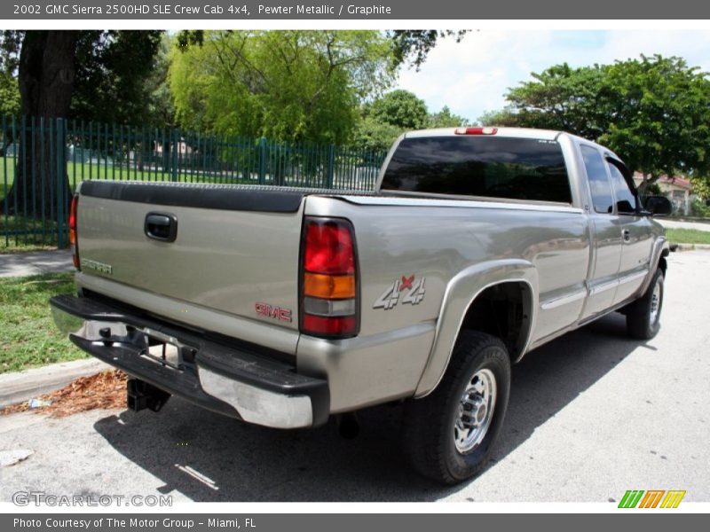 Pewter Metallic / Graphite 2002 GMC Sierra 2500HD SLE Crew Cab 4x4