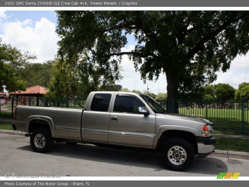 Pewter Metallic / Graphite 2002 GMC Sierra 2500HD SLE Crew Cab 4x4