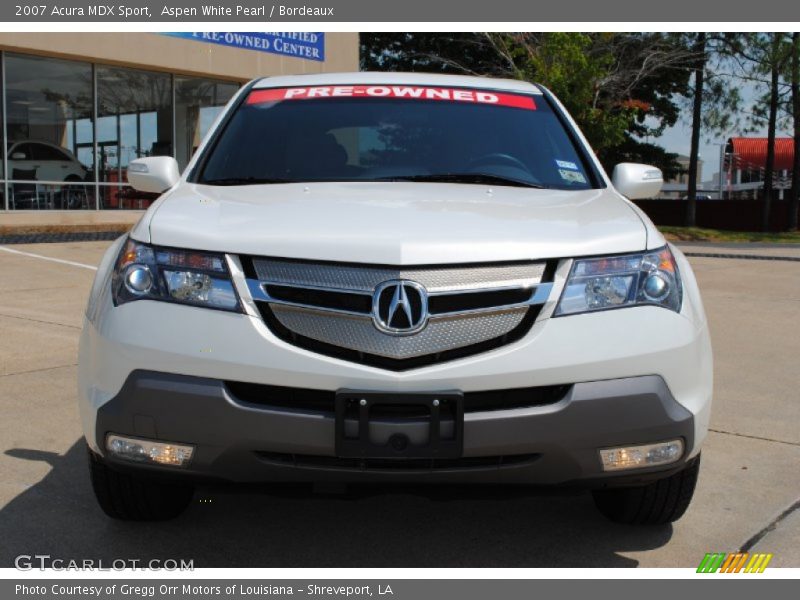 Aspen White Pearl / Bordeaux 2007 Acura MDX Sport