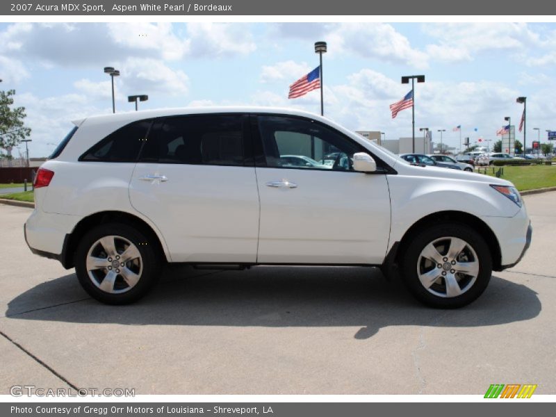 Aspen White Pearl / Bordeaux 2007 Acura MDX Sport