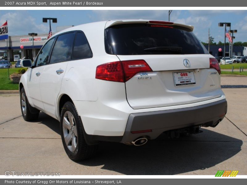 Aspen White Pearl / Bordeaux 2007 Acura MDX Sport