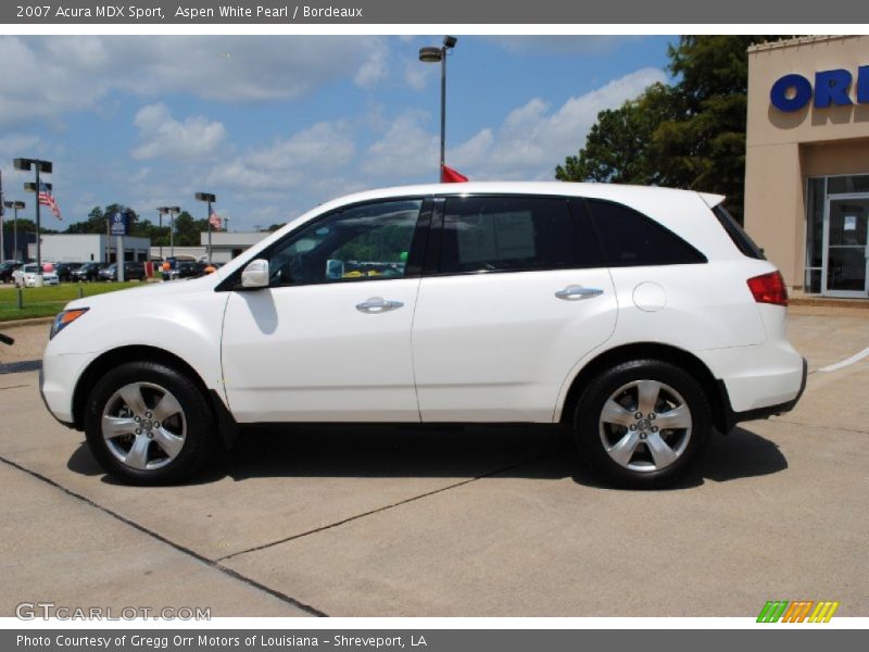 Aspen White Pearl / Bordeaux 2007 Acura MDX Sport