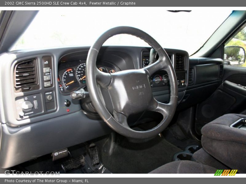 Pewter Metallic / Graphite 2002 GMC Sierra 2500HD SLE Crew Cab 4x4
