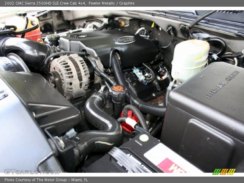 Pewter Metallic / Graphite 2002 GMC Sierra 2500HD SLE Crew Cab 4x4