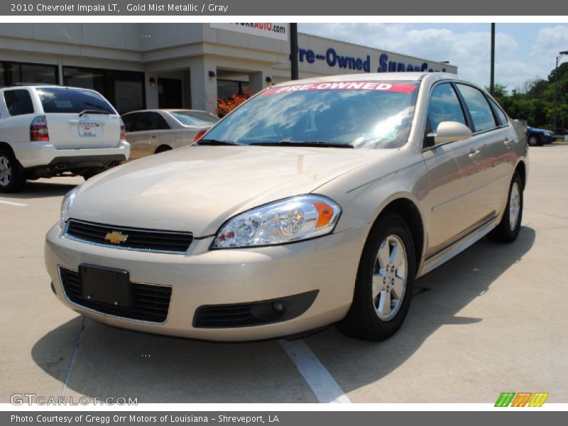 Gold Mist Metallic / Gray 2010 Chevrolet Impala LT