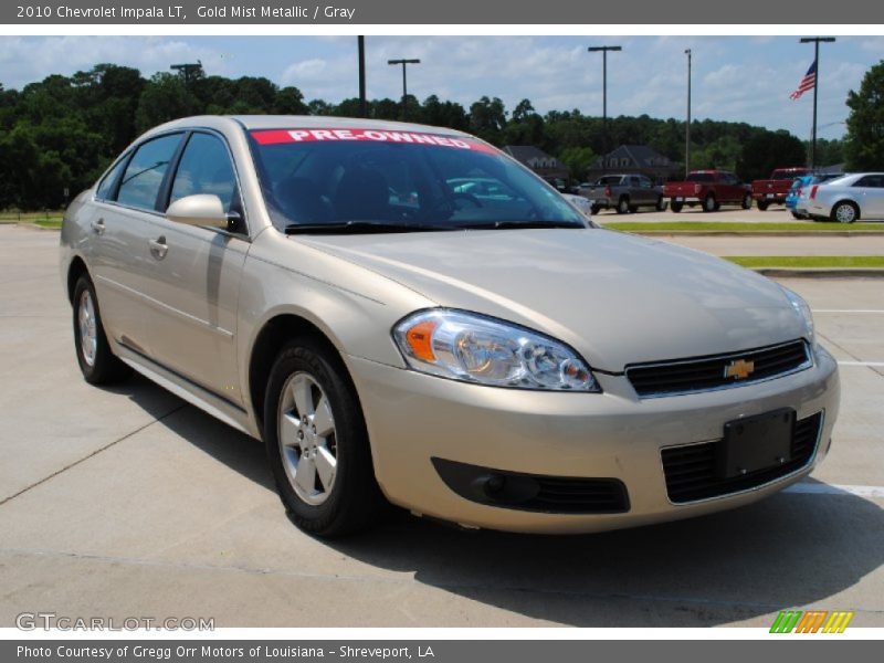 Gold Mist Metallic / Gray 2010 Chevrolet Impala LT