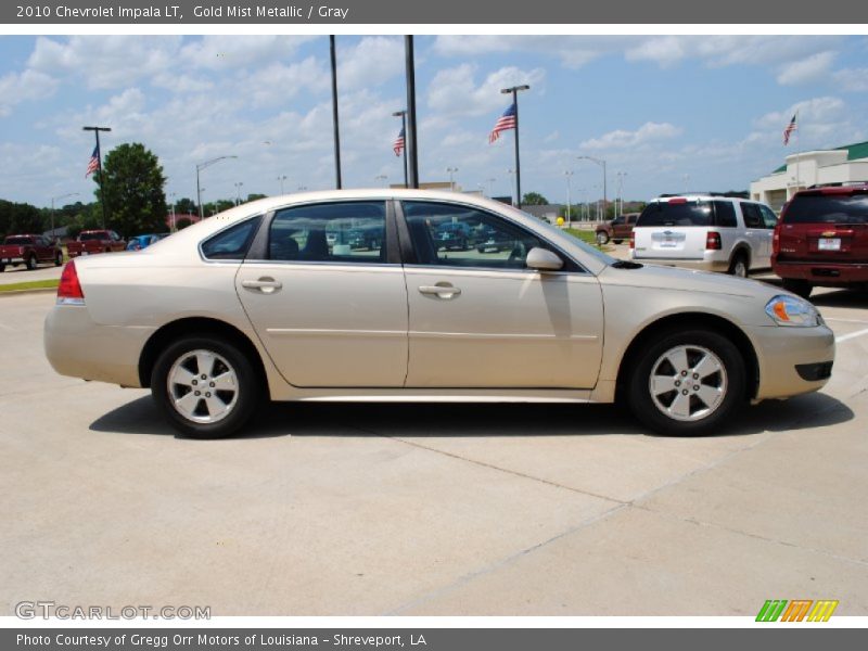 Gold Mist Metallic / Gray 2010 Chevrolet Impala LT