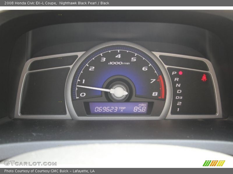Nighthawk Black Pearl / Black 2008 Honda Civic EX-L Coupe