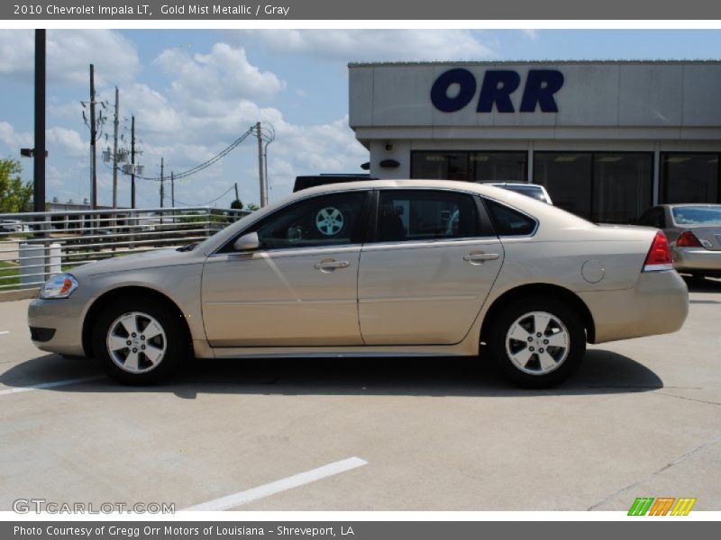 Gold Mist Metallic / Gray 2010 Chevrolet Impala LT