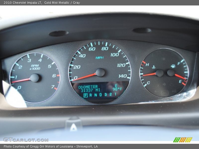 Gold Mist Metallic / Gray 2010 Chevrolet Impala LT