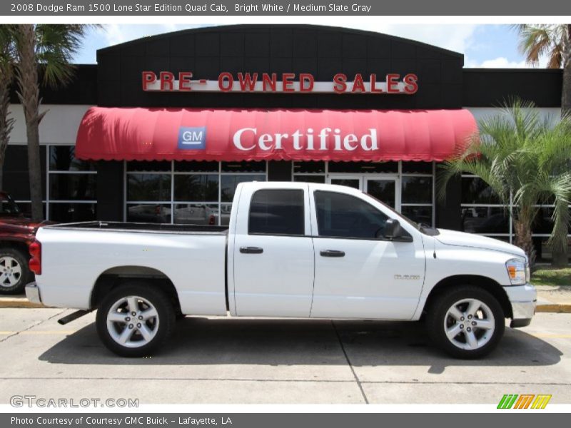 Bright White / Medium Slate Gray 2008 Dodge Ram 1500 Lone Star Edition Quad Cab