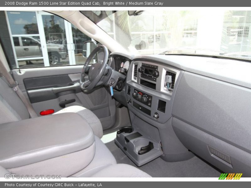 Bright White / Medium Slate Gray 2008 Dodge Ram 1500 Lone Star Edition Quad Cab